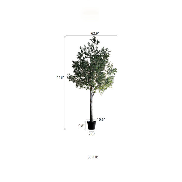 Primrue 118'' Faux Olive Tree Tree in Free Standing Wayfair